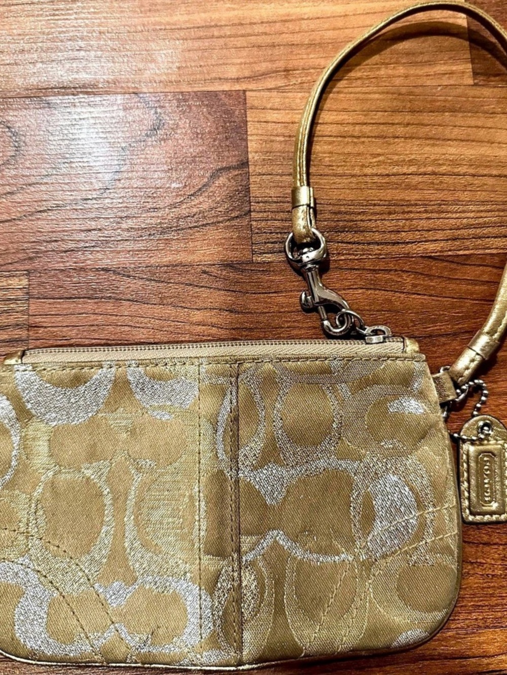 Coach Gold & Silver Wristlet